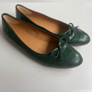J. Crew Crocodile Ballet Flats in Green